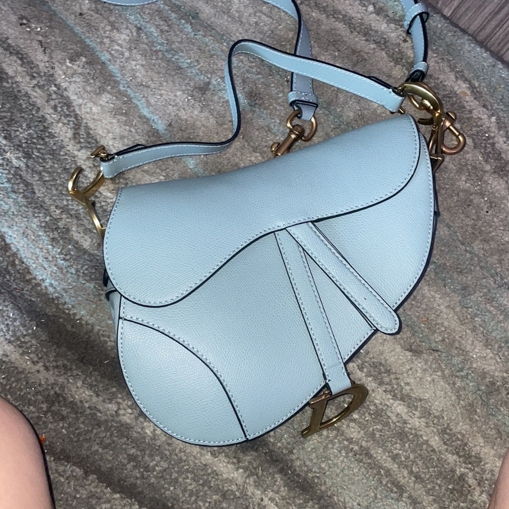 Blue saddle bag
